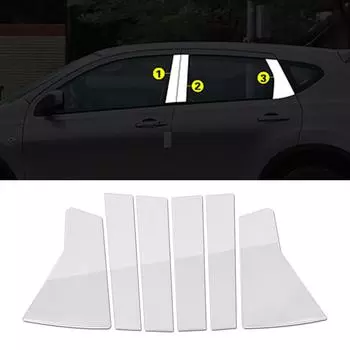 Для Nissan Qashqai J10 2007 2013 наружная часть автомобиля модификация окна BC стойка ремонт отделка блестками наклейка из нержавеющей стали