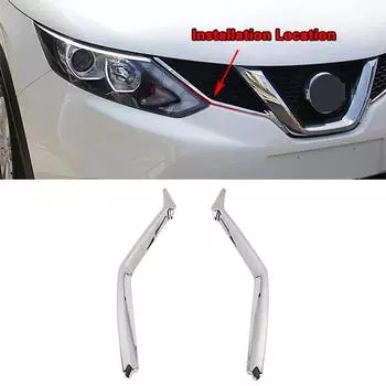 Для Nissan Qashqai J11 2014 2015 2016 2017 хромированная передняя центральная решетка, сетчатая отделка, декоративная рамка, цветная наклейка с блестками