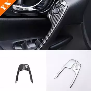 Для Nissan Qashqai J11 автомобиля передняя дверь, окно, подлокотник, ручка, накладка 2015-аксессуары, 2 шт., АБС-пластик, карбон Matte silver