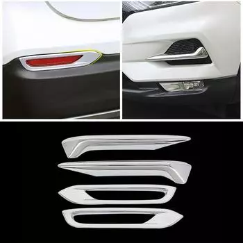 Для Nissan Qashqai J11 внешняя часть автомобиля передняя задняя противотуманная фара свет бампер отражатель рамка крышка отделка хром Front
