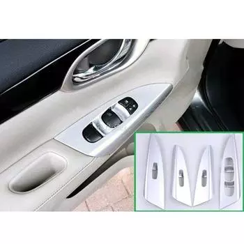 Для Nissan Sentra Sylphy 2012 2013 2014 2015 2016 ABS хромированная дверь, окно, подлокотник, крышка, кнопка переключения, панель, отделка, 4 шт.