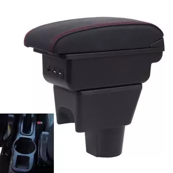 Для Nissan Terrano 3 для Renault Duster Автомобильный подлокотник Renault Oroc Модифицированные аксессуары для хранения Детали интерьера Зарядка через USB чёрный