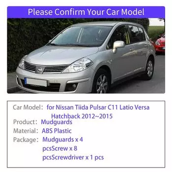 для Nissan Tiida Pulsar C11 Latio Versa 2004~2011 Брызговики, расширители крыльев, брызговик, спойлер, автомобильные аксессуары