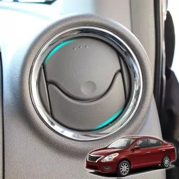 Для Nissan Versa Almera Latio A/C вентиляционное кольцо хромированная накладка аксессуары для стайлинга автомобилей 2012 2013 2014 2015 2016 2017