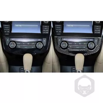 Для Nissan X-Trail Rogue T32 2013-аксессуары из углеродного волокна для салона автомобиля, кондиционер, накладка на панель, наклейка, украшение
