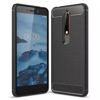 Для Nokia 6.1 nokia6.1 Чехол для телефона Мягкий силиконовый чехол для Nokia 6.1 Роскошные матовые защитные чехлы Coque Fundas For Nokia 6.1 чёрный