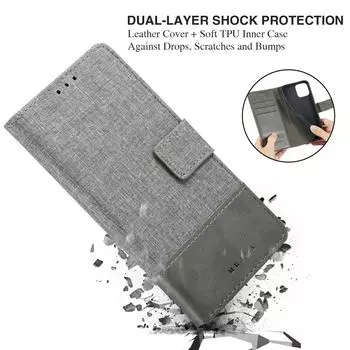 Для Nokia X6/X71/Nokia 2 3 4 5 6 7 8/Nokia C1 для моделей серии Nokia Раскладной чехол-кошелек с подставкой и кожаным чехлом с картой Nokia C1 чёрный