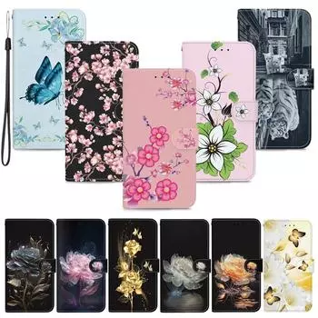 Для Nokia XR21 G42 C12 C22 C32 G22 X30 G60 C21 G300 C20 C10 Чехол-кошелек из искусственной кожи с цветочным принтом и держателем для карт Подставка Защитный чехол-кошелек Nokia 2.3