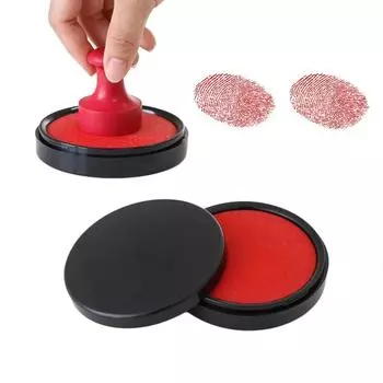 Для нотариуса Мини-штамповка для отпечатков пальцев Прозрачная штемпельная подушка для подписи Подставка для отпечатков пальцев Контракт красный