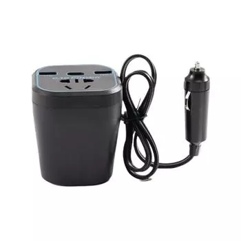 Для ноутбука планшета камера 150 Вт 12 В 24 В до 220 В автомобильный инвертор питания светодиодный дисплей 3 порта USB + прикуриватель трансформатор напряжения белый