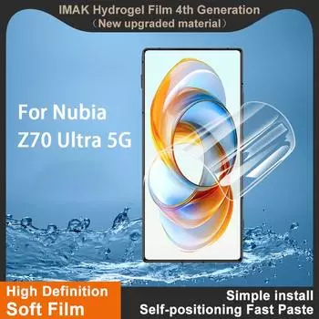 Для Nubia Z70 Ultra 5G Glass IMAK Hydrogel Film 4-го поколения Full Cover Screen Protector Nubia Z70 Ultra 5G