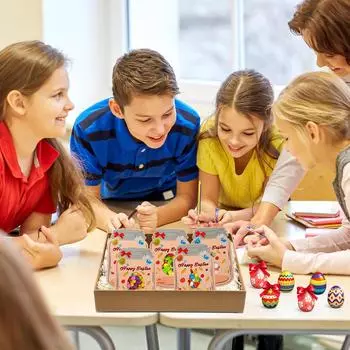 Для обмена подарками, новая пасхальная поздравительная открытка, обмен подарками для учащихся классов, детский подарок 24 шт. One Size коричневый