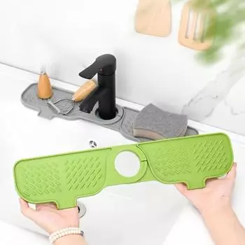 Для очистки быстросохнущего, устойчивого к пятнам, против брызг, многоразового силиконового дренажного коврика для смесителя серый