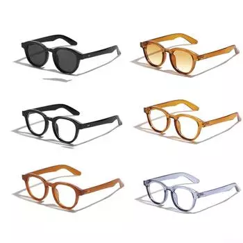 Для очков Очки для улицы Ретро Круглые очки Твердые