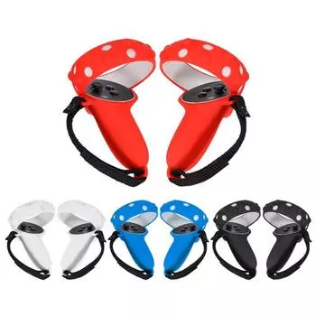 Для Oculus Quest 2 VR очки контроллер ручка рукав ручка силиконовый защитный чехол с регулируемым ремешком на запястье чёрный