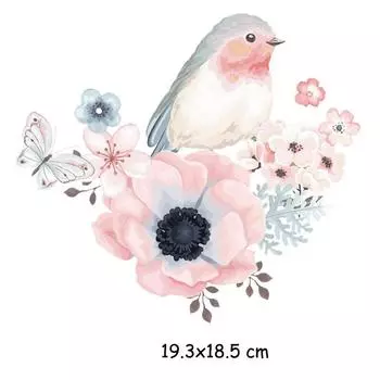 Для одежды футболка термотрансферная печать наклейка переносная пирография 2 шт. серия Bird Iris 22x19.8cm