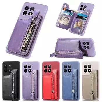 Для Oneplus 11 5G кожаный чехол-кошелек на молнии OnePlus ACE 2V 2 V Роскошный чехол One Plus 11R 10T 10R 9RT 9T 10 Pro 8T Задний чехол For Oneplus 11 хаки