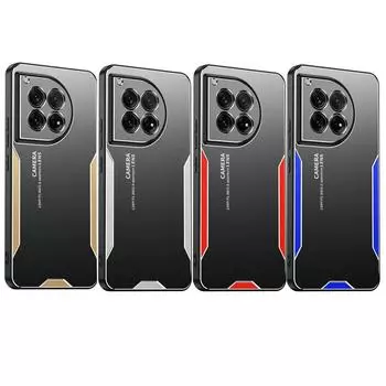 Для OnePlus 12 12R металлический жесткий чехол из алюминиевого сплава для One Plus 12R 5G 1 + 12 Ace 3 противоударный матовый чехол силиконовый чехол для полной защиты камеры OnePlus 12 5G синий
