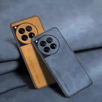 Для OnePlus 12 чехол из овчины, искусственная кожа, матовый чехол для Oneplus 12 11 10 Pro 12R ACE 3 2 2V, противоударные чехлы-бамперы в виде ракушки For Oneplus 12 чёрный