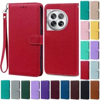 Для Oneplus 12 Чехол Кожаный Кошелек Флип Чехол Телефон Чехол Для Oneplus 12 Coque Fundas Для One plus 12 Oneplus12 Чехол Для Телефона Fundas For Oneplus 12 5G кофейный