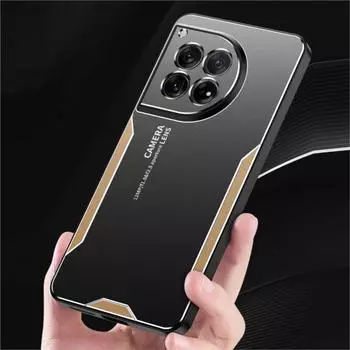 Для Oneplus 12 Чехол Металлический Алюминиевый Чехол Защитный Линзы Frost Чехол Для Oneplus 12 Предотвращает Отпечатки Пальцев Металл+TPU For Oneplus 12 синий