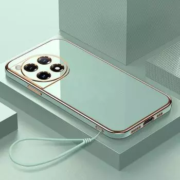 Для OnePlus 12 Чехол OnePlus Ace3 Чехол для телефона 1+ 12R ACE Pro 1+ 11R 11 10T 10R ACE2 10R 11 Задняя крышка Fundas Luxury Square Plating OnePlus Ace&Case & Strap