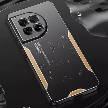 Для Oneplus 12R чехол металлический алюминиевый чехол защитный объектив Frost чехол для Oneplus ACE3 предотвратить отпечатки пальцев металл + ТПУ For Oneplus 12R синий