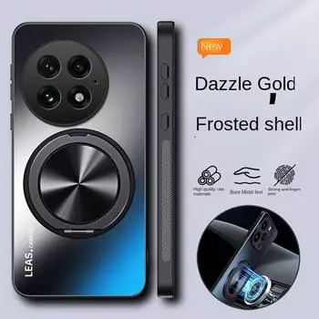 Для OnePlus 13 12 11 чехол жесткий матовый с кольцом-подставкой магнитный защитный чехол для OnePlus 12R 11R 10R 10T чехол для телефона For OnePlus 13 чёрный