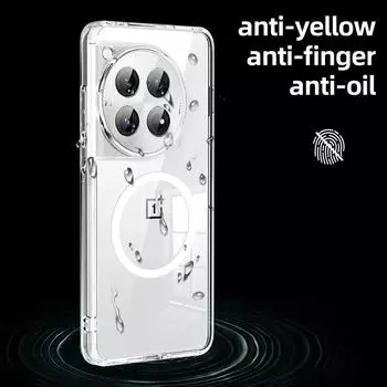 Для Oneplus 13 13R Магнитный для беспроводной зарядки Magsafe Акриловый чехол для ПК для One Plus 13 12 1+13R 5G ACE 5 Pro Полупрозрачный матовый чехол For OnePlus 12 чистый