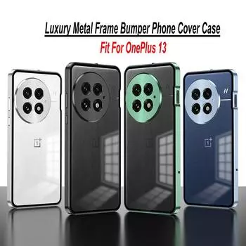 Для OnePlus 13 1+13 5G чехол роскошный алюминиевый сплав бампер рамка магнит закрытая металлическая задняя крышка для OnePlus 12 Nord CE 4 ace 3 Pro11 Funda Cases For OnePlus 13 5G чёрный
