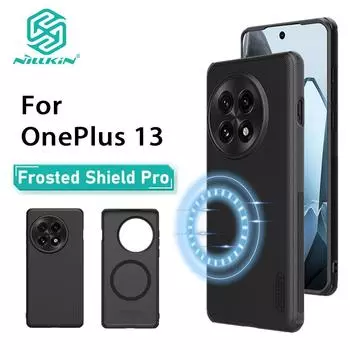Для OnePlus 13 чехол для телефона Nillkin Super Frosted Shield Pro Magnetic Hard PC+TPU Shell противоударный задний чехол OnePlus 13 чёрный