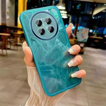 Для Oneplus 13R 1+13 12R Роскошный перьевой блестящий мягкий силиконовый чехол для One Plus ACE 5 Pro ACE5 Защитная пленка для объектива камеры Прозрачный бампер из ТПУ oneplus 13R чёрный