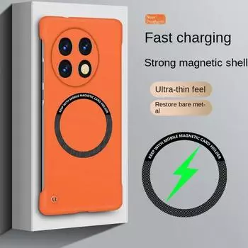 Для Oneplus 13R чехол для Magsafe Magnetic Frameless Hard PC Phone Case для One Plus ACE 5 Pro 1+13 12R противоударный матовый чехол ультратонкий For OnePlus 13R чёрный