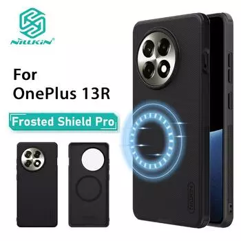Для OnePlus 13R чехол для телефона Nillkin Super Frosted Shield Pro Magnetic Hard PC+TPU Shell противоударный задний чехол OnePlus 13R чёрный