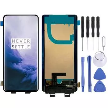 Для OnePlus 7 Pro / 7T Pro с OEM-ЖК-экраном в полной сборке с дигитайзером чёрный