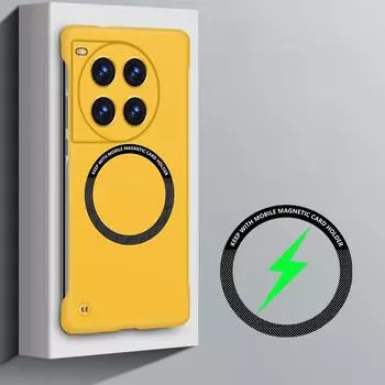 Для Oneplus ACE 3 PRO 3V Magnetic для Magsafe Безрамный жесткий чехол для ПК для One Plus ACE3 Pro 3 V 2v Беспроводная зарядка Матовый чехол-накладка Ультратонкий oneplus ACE 2V жёлтый