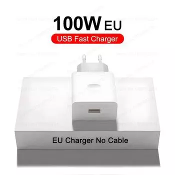 Для OnePlus Charger 100W SuperVOOC Быстрые зарядные устройства для OnePlus 13 12 11 10 Pro Nord CE4 CE3 Lite OPPO Realme 80W USB Type C Кабель EU Charger No Cable