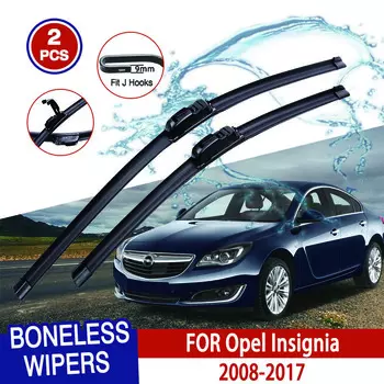 Для Opel Insignia 2008-2017 автомобильный стеклоочиститель U-образный мягкий резиновый бескаркасный без кронштейна HD автомобильные дворники 24 +18