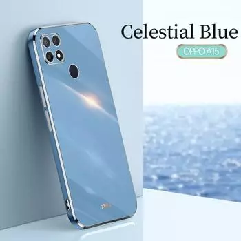 Для OPPO A15 A 15 OPPOA15 чехол Мягкая силиконовая задняя крышка 6D гальванический чехол для телефона For OPPO A15 белый