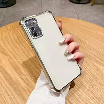 Для OPPO A16 Чехол OPPO A54S Чехол OPPO A16s Чехол для телефона OPPO A56 A16 A54S Бампер Противоударный Защитный Чехол Прозрачная гальваническая пластина For OPPO A16