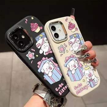 Для OPPO A16s A38 A58 A98 A56 A74 A78 Reno 8T Realme C65 C25S C53 милый маленький медведь узор серебристый край линзы мягкий силиконовый чехол для телефона OPPO A9 2019 розовый