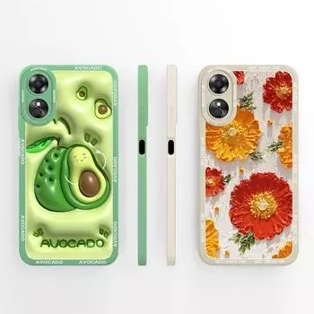 Для Oppo A17 A17k A 17 чехол для телефона задняя крышка милый модный противоударный жидкий мягкий силиконовый матовый квадратный чехол для телефона Защитная пленка для экрана для бамперов Oppo OPPO A17