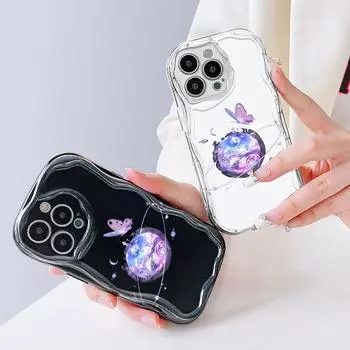 Для OPPO A17 A18 A38 A58 A98 Reno7 Z 8Z 8T 11F 11 Pro Realme 12 Lite 12 Pro C30 красивый планета фиолетовый бабочка мягкий силиконовый чехол для телефона Realme C25Y чёрный