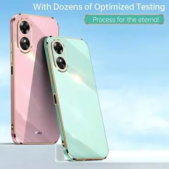 Для OPPO A17 A 17 чехол Мягкая силиконовая задняя крышка 6D гальванический чехол для телефона For OPPO A17 белый