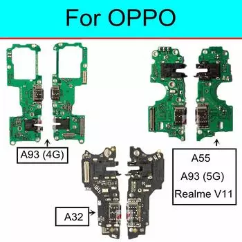 Для OPPO A32 A93 A55 Realme V11 USB-порт для зарядки док-станции, разъем основной платы микрофона, гибкий кабель A55