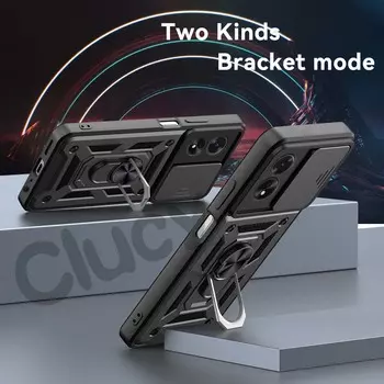 Для OPPO A38 4G A18 A78 A98 камера противоударный бронированный чехол для OPPO A54 A74 4G 5G автомобильный магнитный держатель кольцо защитный чехол For OPPO A98(5G) темно-зеленого