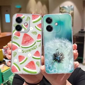 Для Oppo A3x K12x Realme 13 Pro Narzo N63 13pro Pro+ задняя крышка прозрачный TPU силиконовый супер ударопрочный защитный чехол для камеры с фруктовым узором корпус телефона Oppo A3x 4G