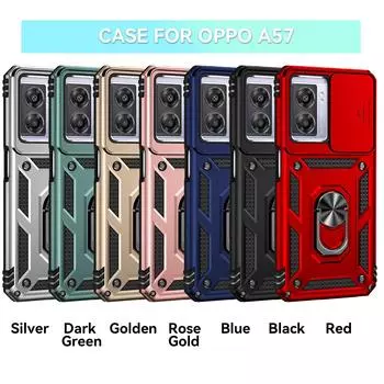 Для Оппо А57 4Г, Оппо А57 (5G), Оппо А77 (5G), Бронированный чехол для телефона Oppo A77 4G, Oppo A57s, защита объектива камеры, противоударный чехол с металлическим кольцом-подставкой Oppo A57s розового золота