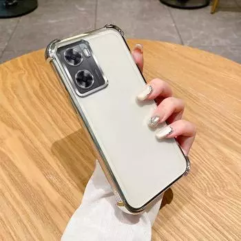 Для OPPO A57 Чехол OPPO A57S Чехол OPPO A57s A77 5G A57 4G A77S 4G Чехол для телефона Бампер Противоударный Защитный Чехол Прозрачная гальваническая пластина For OPPO A57 4G