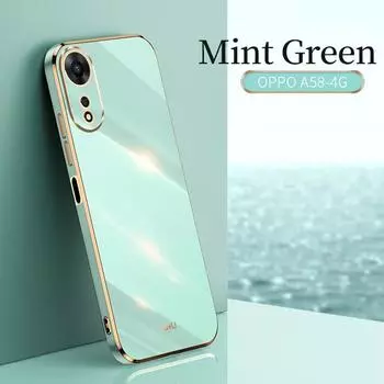 Для OPPO A58 4G защитный чехол с гальваническим покрытием противоударный чехол для OPPO A58 4G силиконовый мягкий ТПУ OPPO A58 4G чёрный